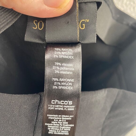 Chicos Pants Womens 00 US 2 Brigette Black So Slimming Ankle Stretch Everyday - Picture 6 of 12